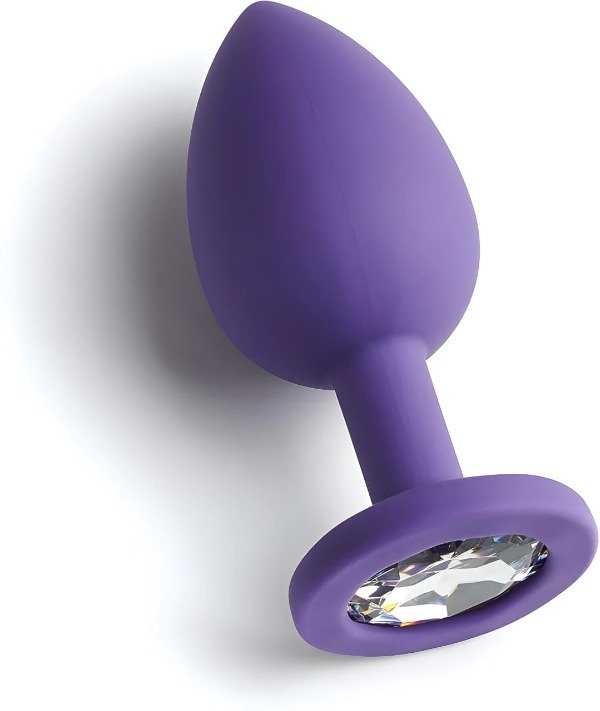 Producto - PLUG ANAL DE SILICONA VIOLETA CON STRASS TALLE S - 2