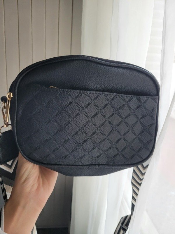 Producto - Bandolera doble compartimiento negra - Línea económica - 0