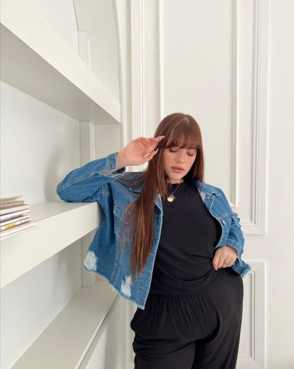 Producto - Campera Jean Desflecada