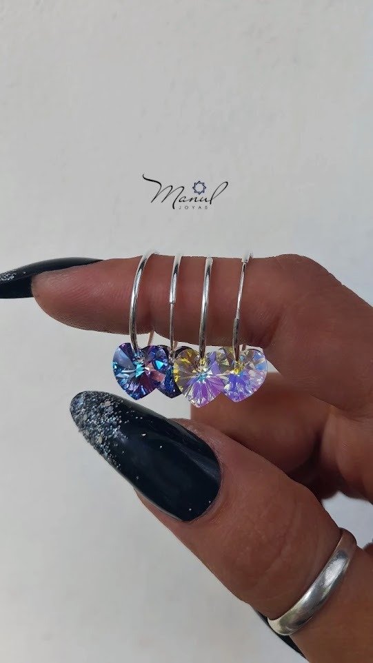 Producto - Argollas con Corazón Swarovsky