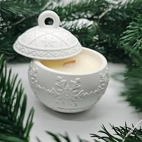 Producto - Molde de Silicona Esfera Navideña Porta Vela (con Tapa) - 2