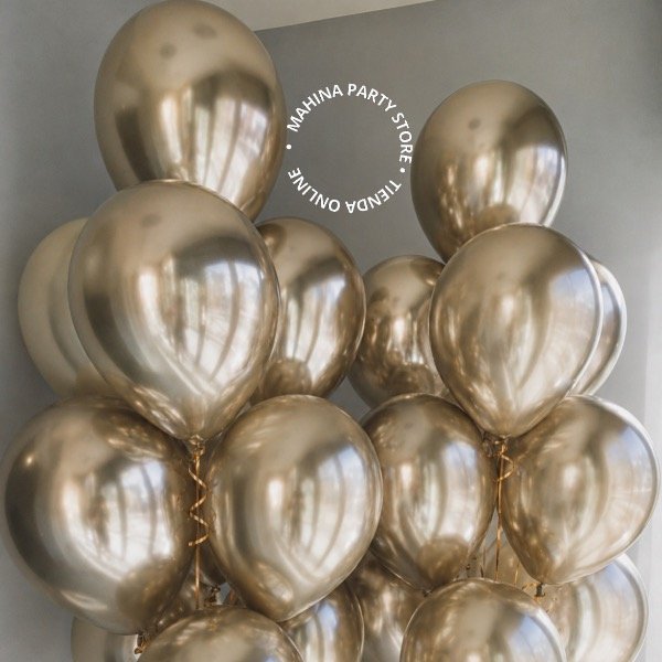 Producto - Globos de látex chrome champagne