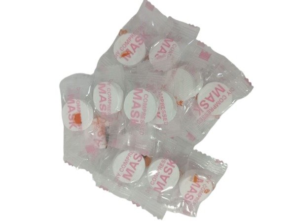 Producto - Pastilla mascarilla de tela espandible en agua x 5 unid.