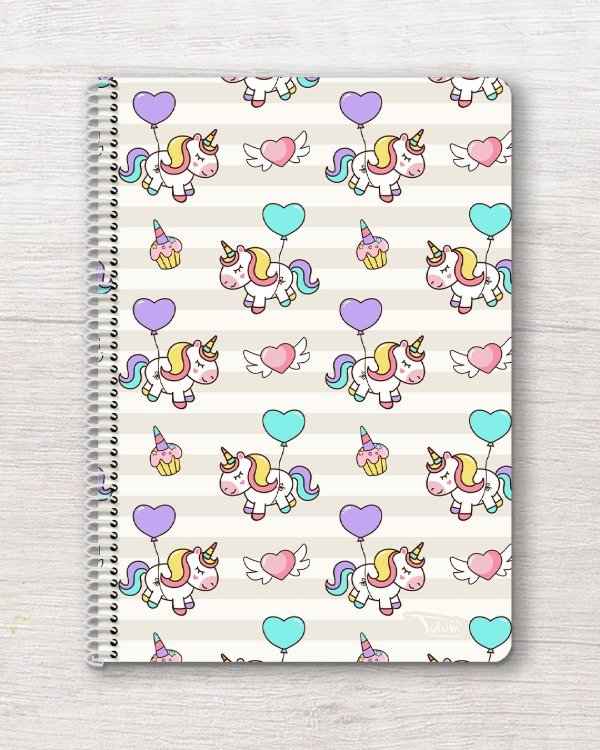 Producto - Cuaderno A4 tapa rígida plástica RAYADO 50h dis. dulces unicornios
