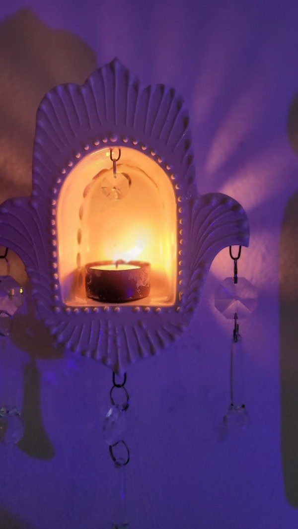 Producto - Luminaria linea Sitara Caireles. HAMSA BLANCA 2 - 2