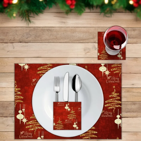 Producto - Kit Imprimible x6 Individuales Navidad Año Nuevo (Modelo 4)