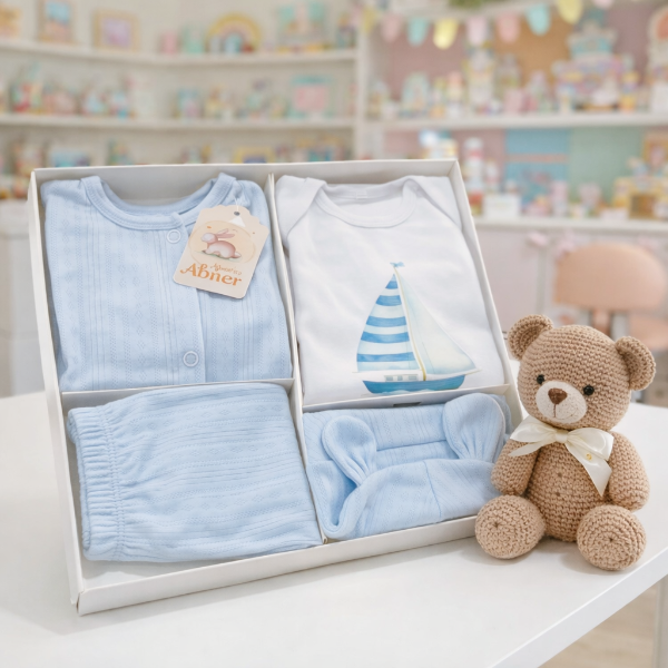 Producto - SET NACINIENTO 4 PIEZAS CELESTE