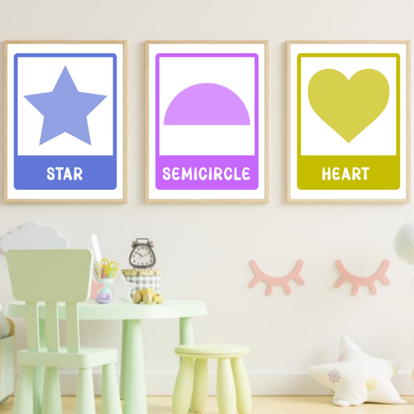 Producto - 15 laminas de Figuras geométricas en Ingles - PO-E02