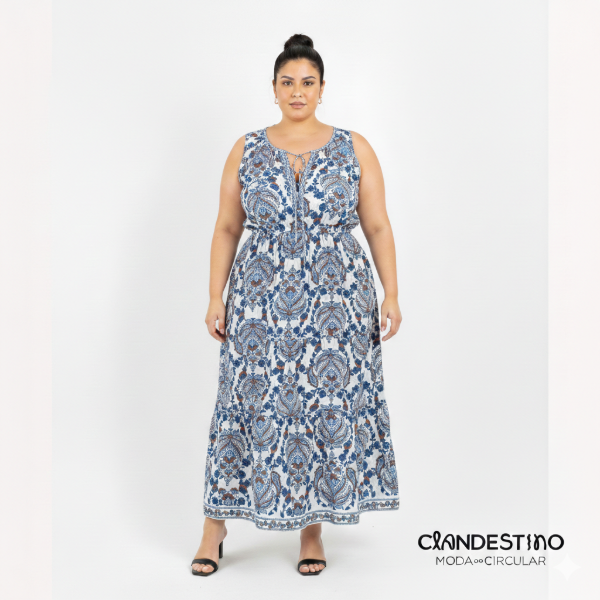 Producto - Vestido fibrana c/bolsillos elastizado t.6/7 (NUEVO)