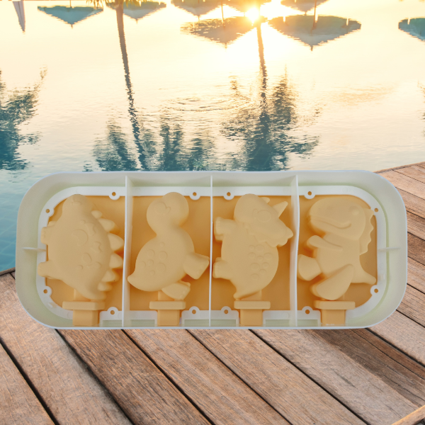 Producto - Molde de silicona con tapa para helados Dinosaurios x 4