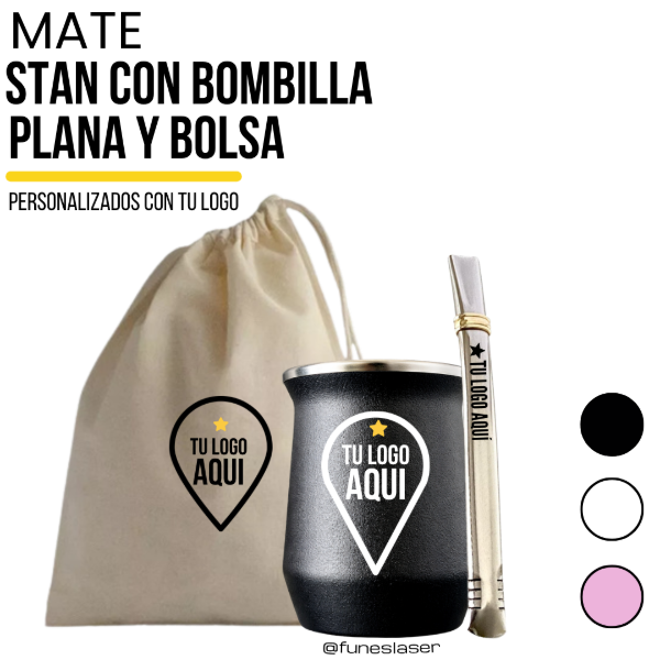 Producto - Mate Stan con bombilla y bolsa de lienzo.