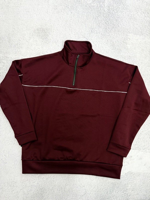 Producto - Buzo medio cierre poliéster Bordó