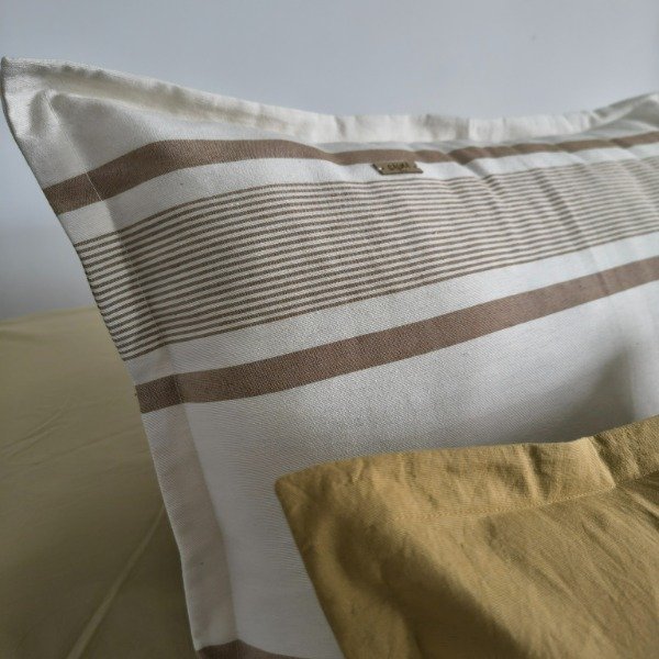 Producto - Combo x4 Almohadones - 50x60 Crudo con Tonos Beige + 40x50 Kaqui - Tela Tusor - 2