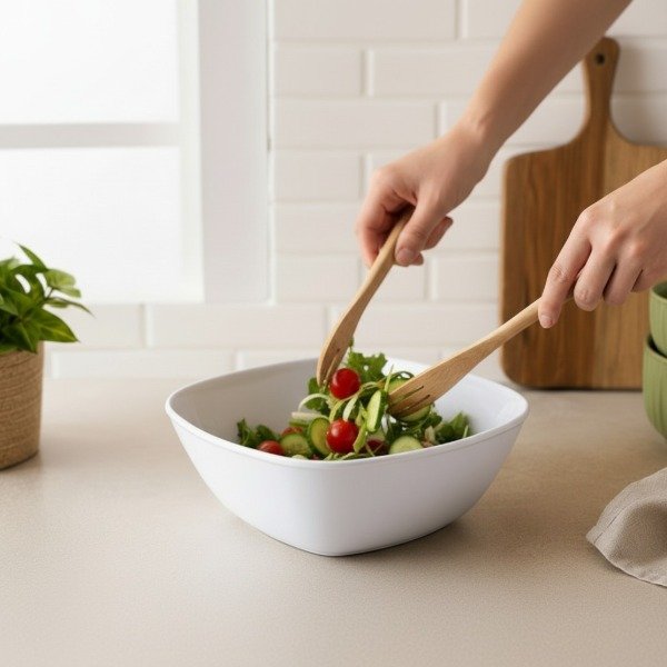 Producto - ENSALADERA CUADRADA DE MELAMINA GASTRONOMIA 21X21CM X 8CM - 0