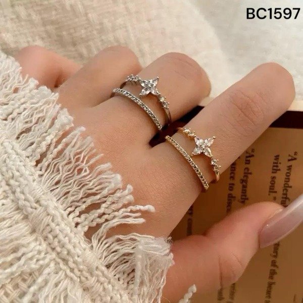Producto - Anillo para foto flor dorado