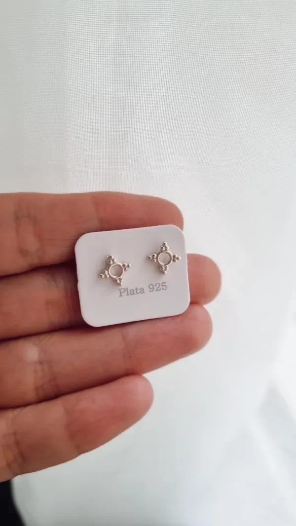 Producto - Aro destellos mini bolitas pasantes plata925