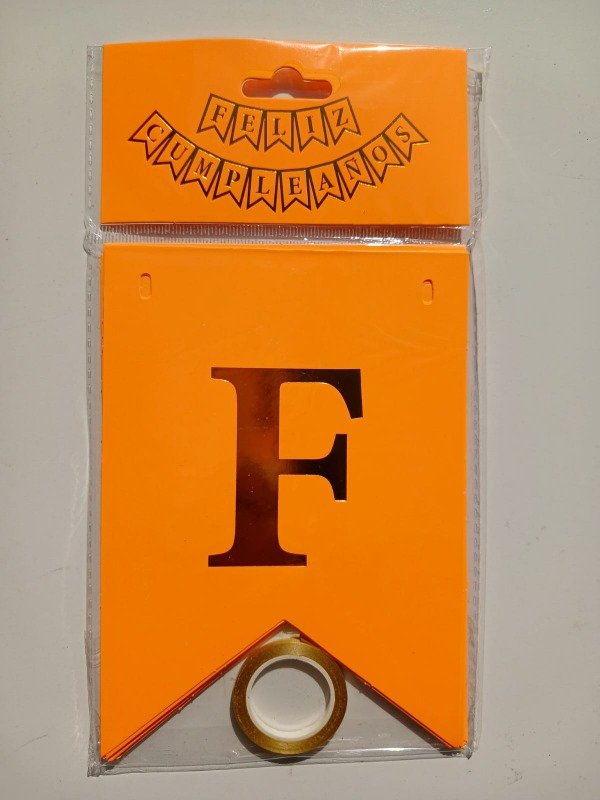 Producto - Banderín Neón "FC" Naranja