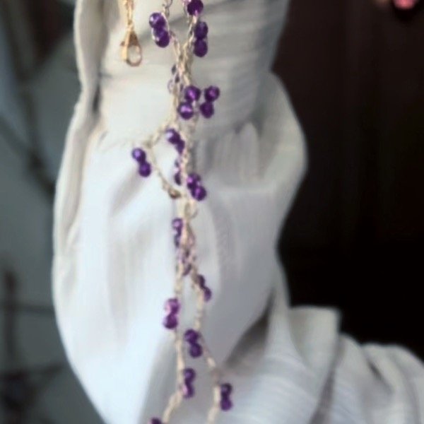 Producto - Collar infinito con cristal roca violeta! - 5
