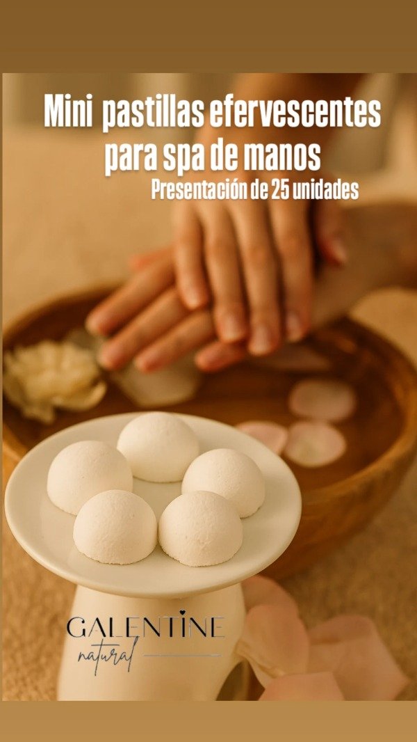 Producto - 25 mini medias esferas Pastillas efervescentes para spa de mano