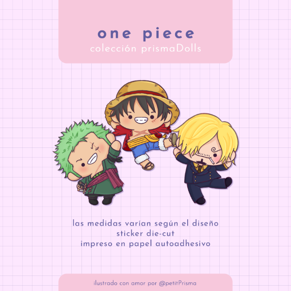 Producto - Sticker de papel "One Piece" (Colección prismaDolls)
