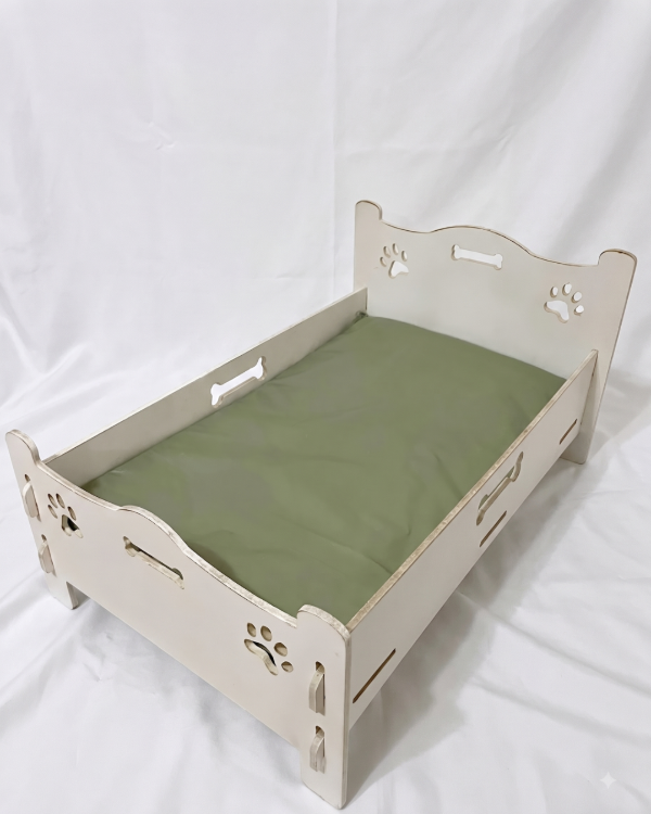 Producto - Camita Rustica Tilca para perros y gatos-blant - 1