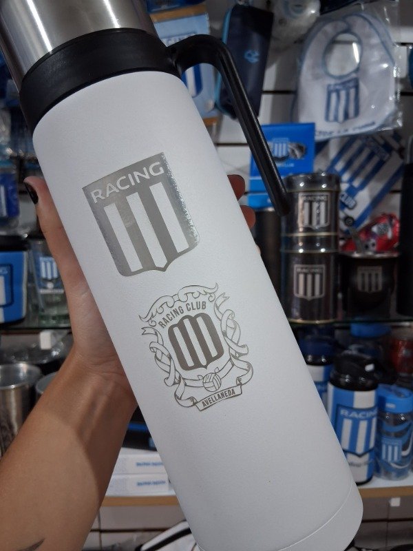 Producto - Termo con manija Rancing blanco - 1