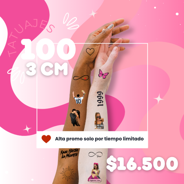 Producto - PROMO 100 TATUAJES DE 3CM