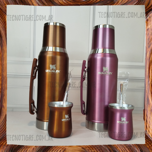 Producto - KIT TERMO SIMIL STANLEY TRIPLE CAPA MAS MATE 260ML Y BOMBILLA 1.2L