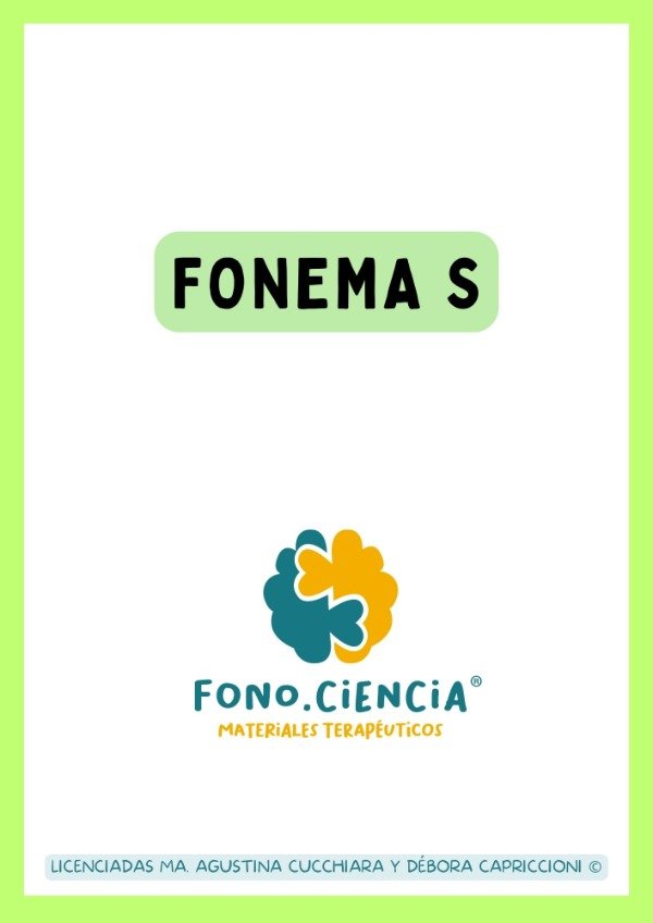 Producto - FONEMA S   Cuadernillo - Sílaba inicial