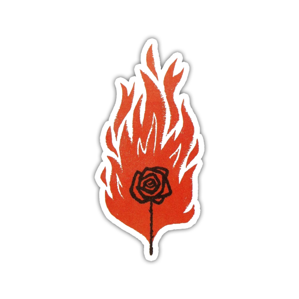 Producto - Sticker Generales Diseño 440 Fuego Rosa Flores