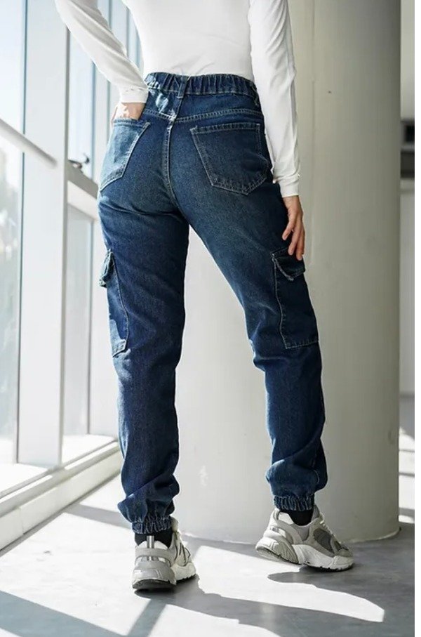 Producto - Cargo elastico en la cintura azul azul