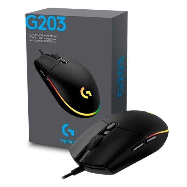 Producto - MOUSE LOGITECH G203 LIGHTSYNC RGB  IPS LENTE OPTICO 6 BOTONES NEGRO