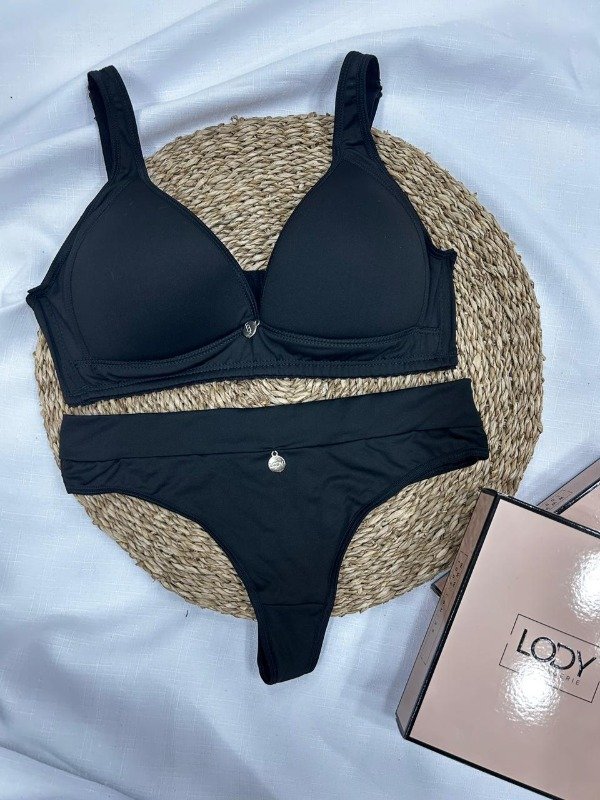 Producto - Art 5356- LODY- Conjunto Triángulo Soft de Microfibra y Colaless NEGRO