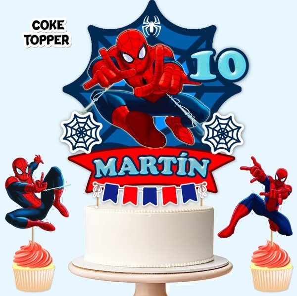 Producto - Kit Imprimible Cake Topper Adorno Torta Spiderman M1