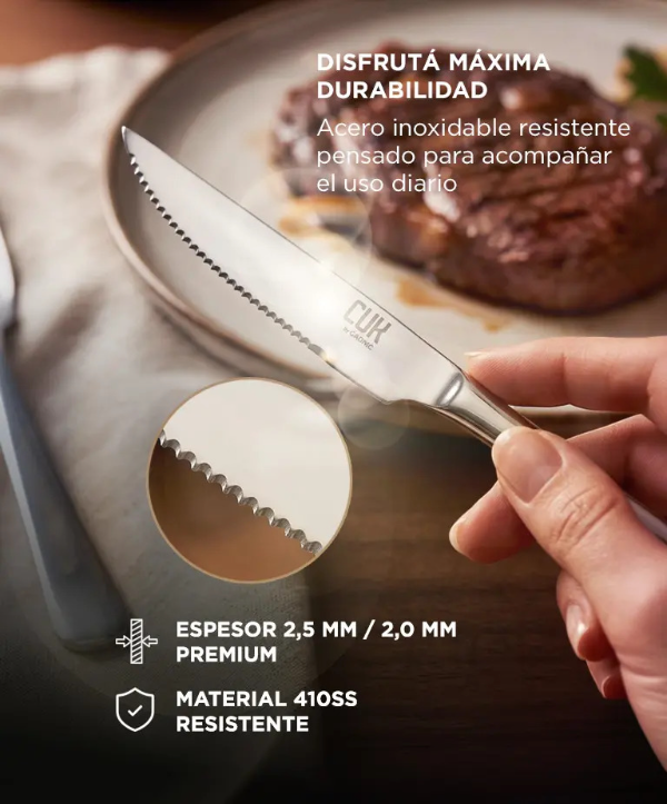 Producto - Juego de cubiertos 24 piezas -acero inoxidable 410SS -pulido espejo - 3