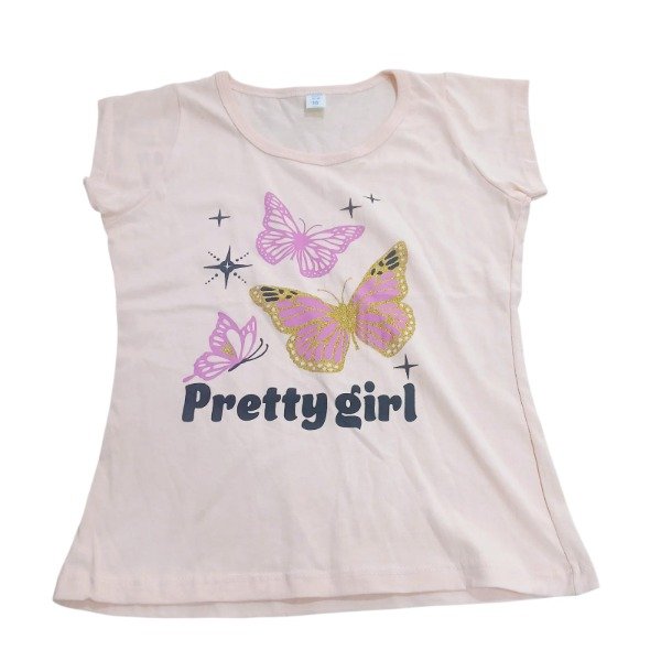 Producto - Remera nena "Mariposa" T16  durazno