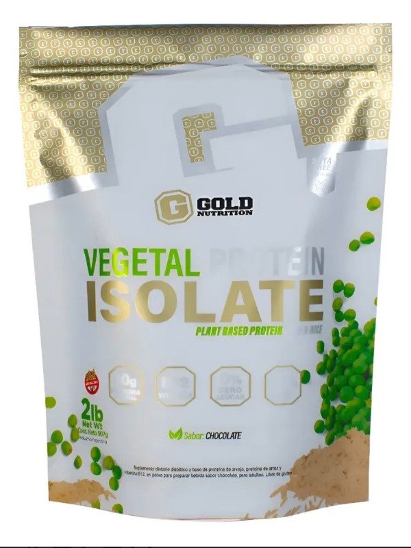 Producto - VEGETAL PROTEÍNA ISOLATE 2LB GOLD NUTRITION sabor chocolate