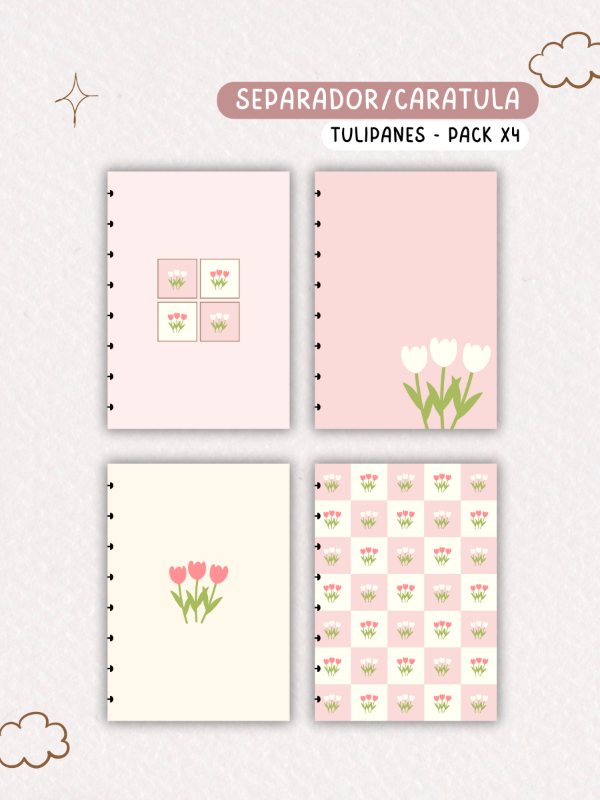 Producto - Separadores/caratulas Inteligentes - Tulipanes (Pack x4)