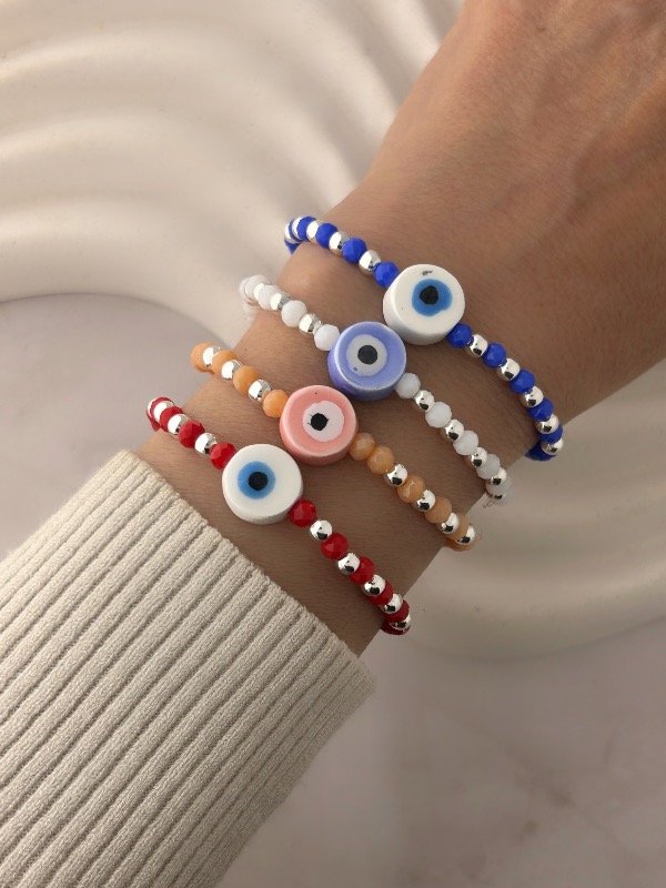 Producto - PULSERA DE PLATA CRISTALES Y OJO CERAMINA 0224