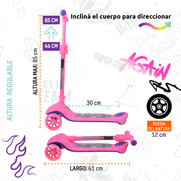 Producto - Monopatin balanceo plegable MP 218 Lila - 6