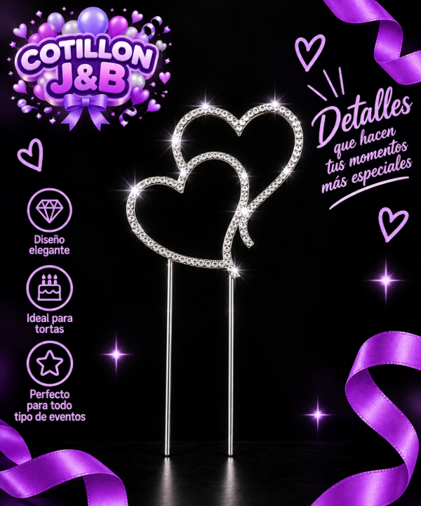 Producto - topper corazon plata