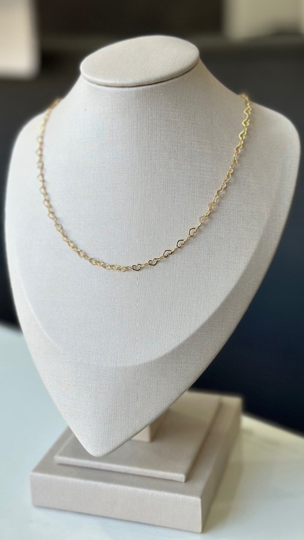 Producto - Chocker corazones enlazados laminados en rodio