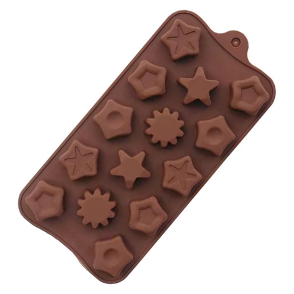 Producto - Molde Silicona Bombones Estrellas Formas x14 Ideal P/ Velas Jabones (029N5)