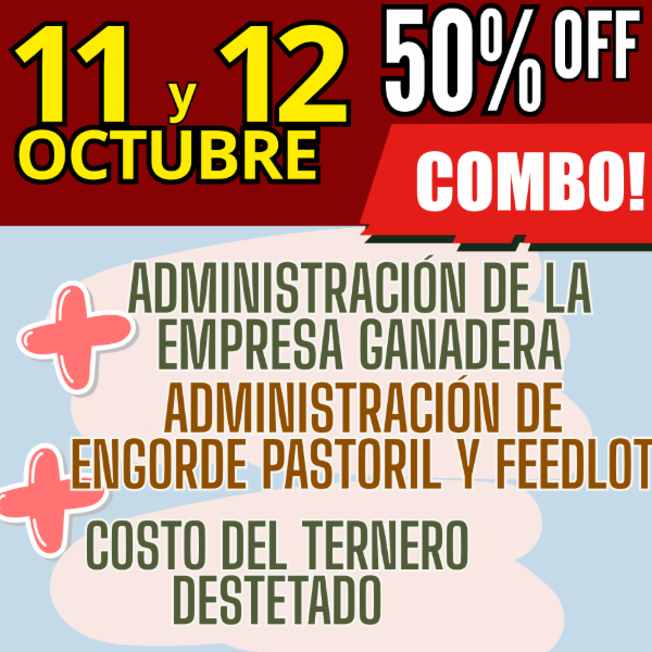 Producto - COMBO 3 CURSOS:Gestión Ganadera + Costo del Ternero + Engorde Pastoril y Feedlot - 0