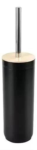 Producto - Escobilla De Inodoro Nórdico De Plástico Bambú Blanco Negro