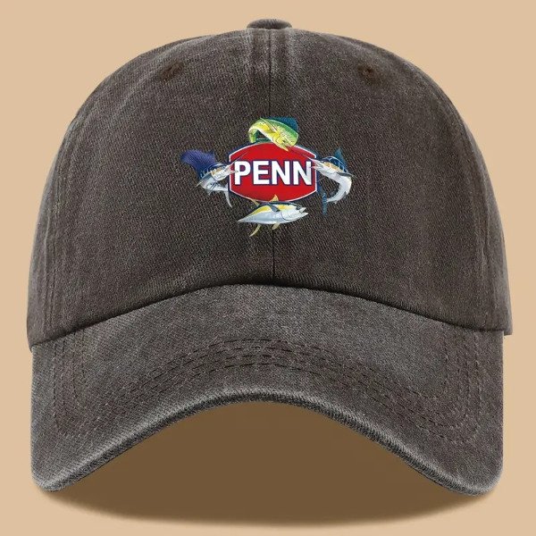 Producto - Gorra de Pesca Penn Trucker de Tela Color Cafe con Cierre Nuca Hebilla Metalica