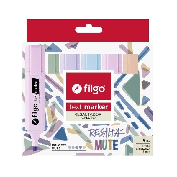 Producto - Resaltador Filgo Chato Mute x 5 col - 0
