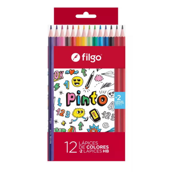 Producto - LAPICES DE COLORES DE RESINA PINTO X12+2HB