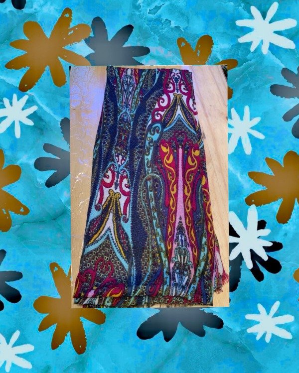 Producto - Pashmina de hilo c/diseño de Arabescos Multicolor