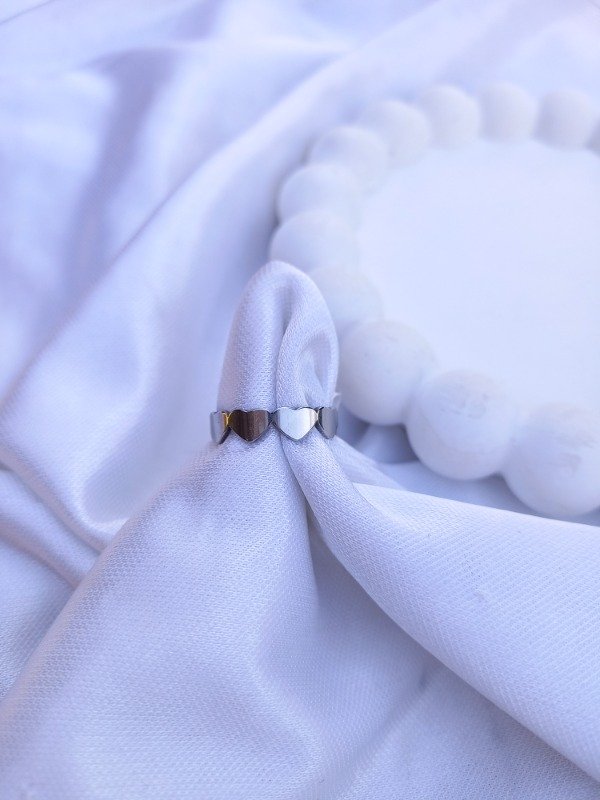 Producto - anillo corazones silver